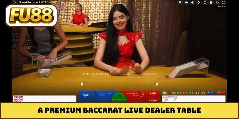 A premium Baccarat live dealer table