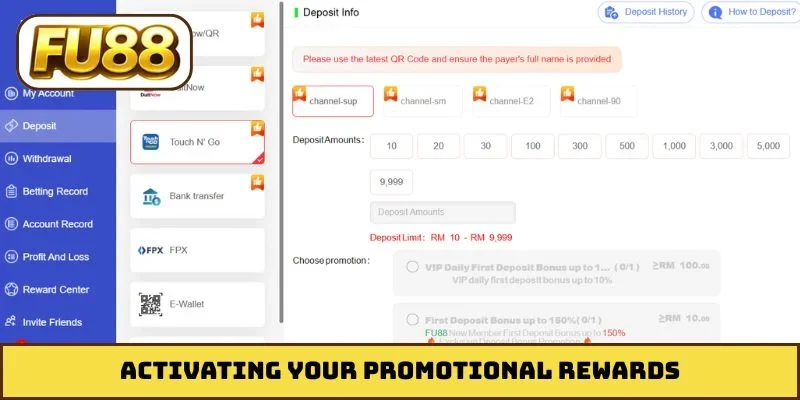 Activating your promotional rewards