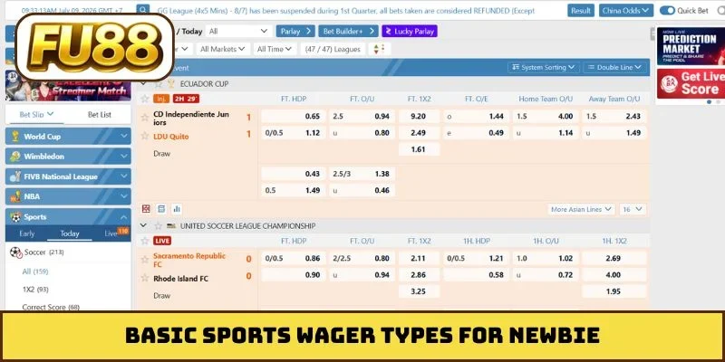 Basic sports wager types for newbie