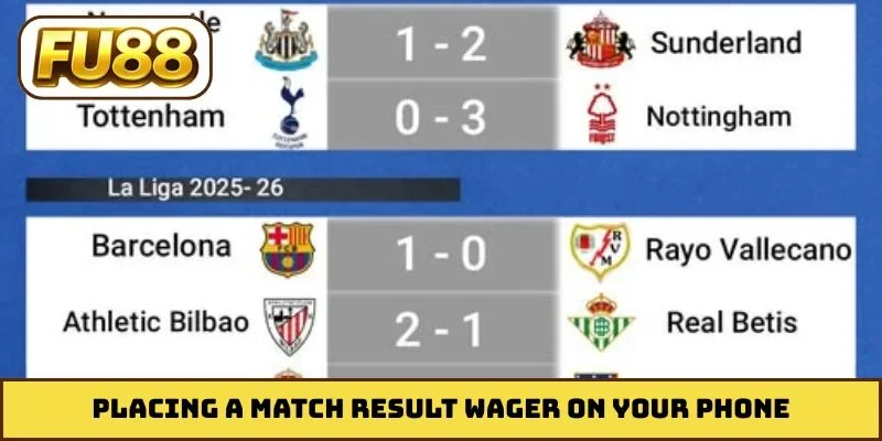 Placing a Match Result wager on your phone