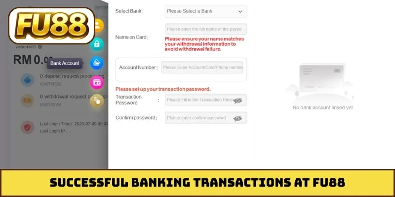 Successful banking transactions at FU88