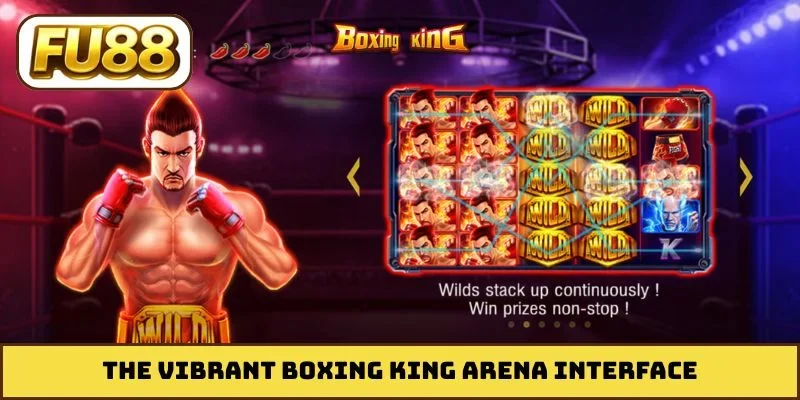 The vibrant Boxing King arena interface